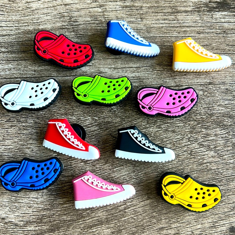 Jibbitz. Hightops & Crocs. Set of 11. Fits Crocs & similar. Fun to share.